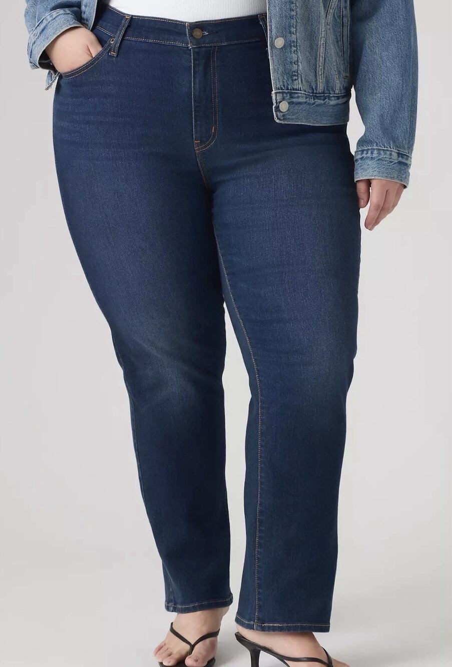 Levi's Womens' Blue 724 High-Rise Straight-Leg Jeans Pants Plus Size 18W